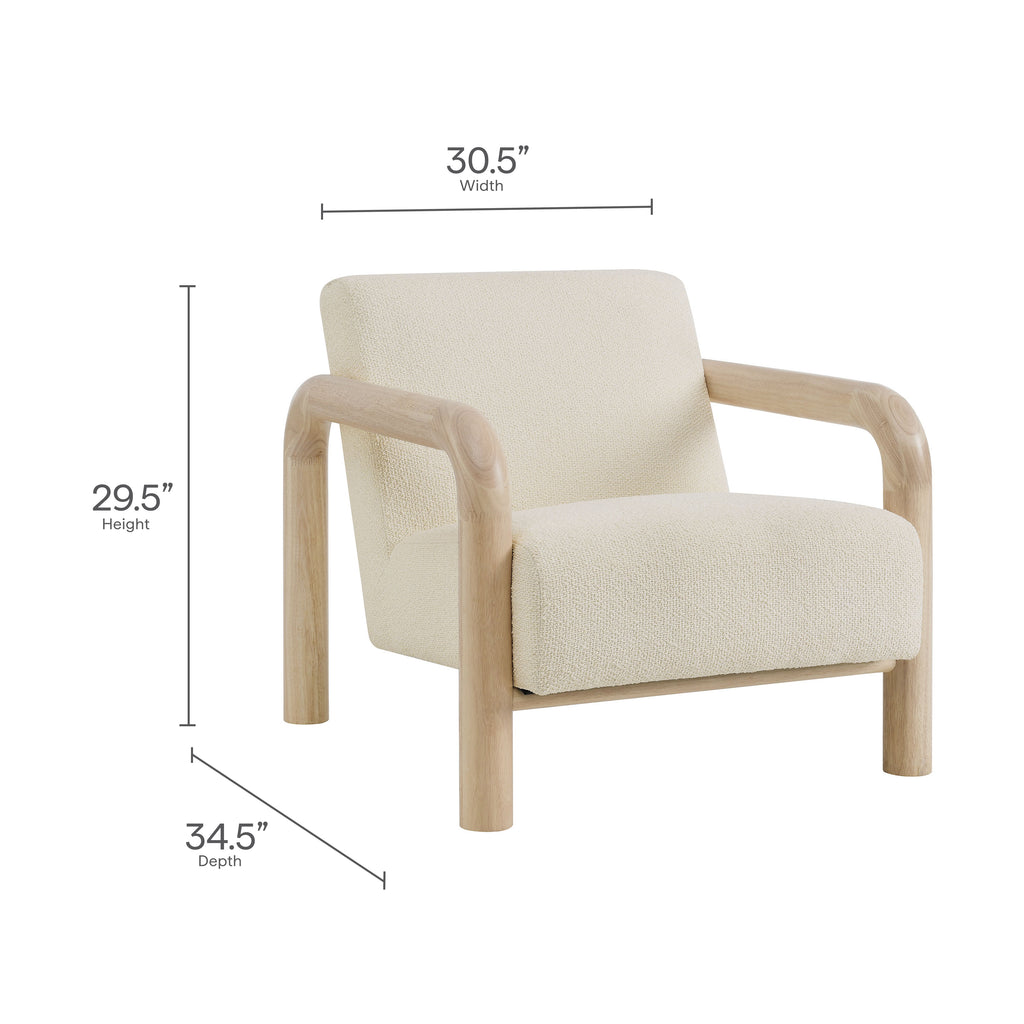 Sereno Boucle Accent Chair - Cream Oak