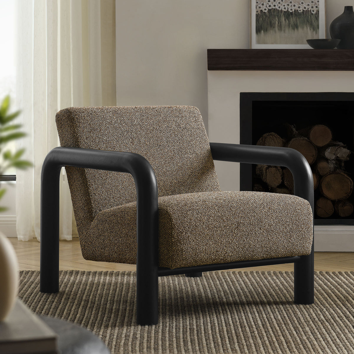 Sereno Boucle Accent Chair - Earth Black
