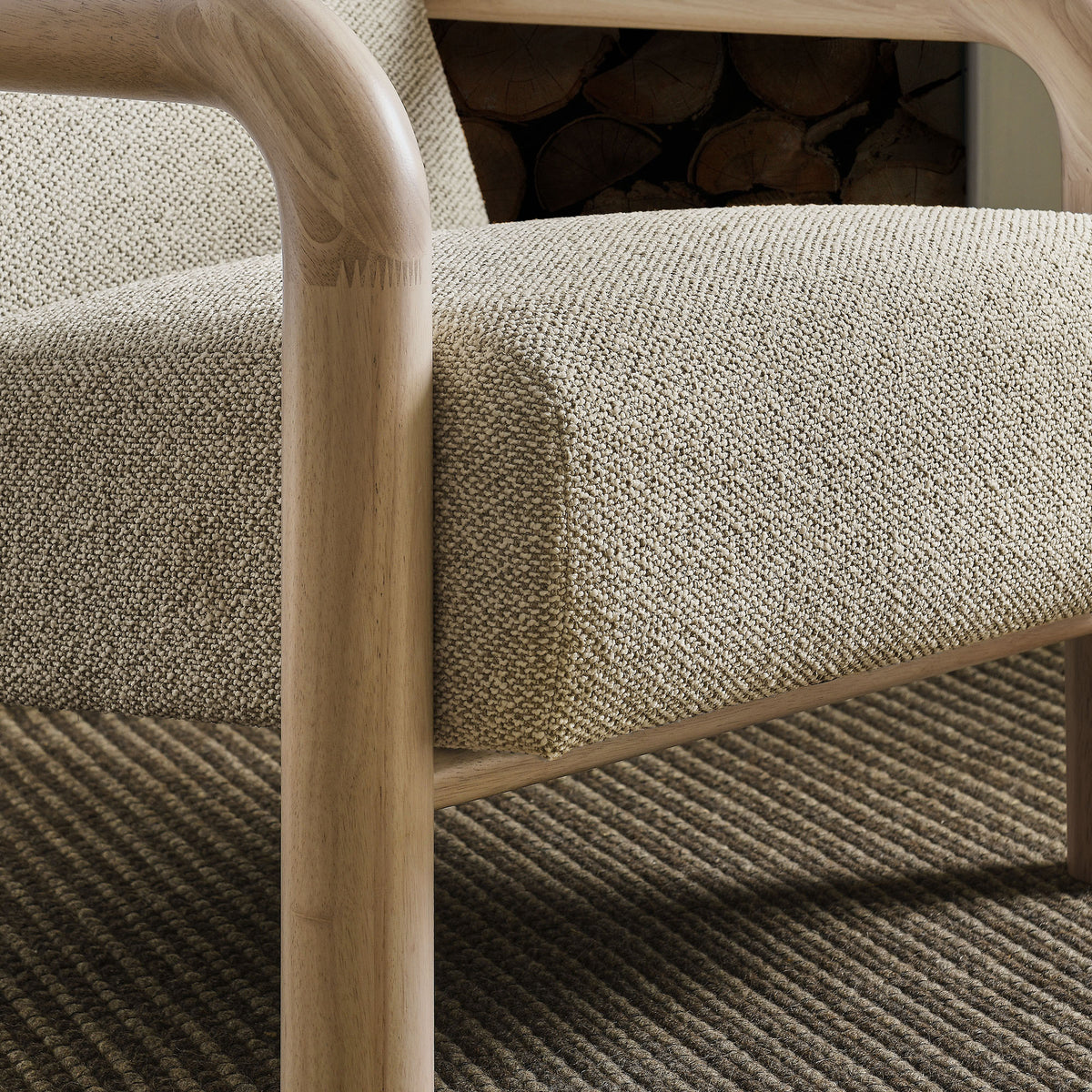 Sereno Boucle Accent Chair - Marble Oak