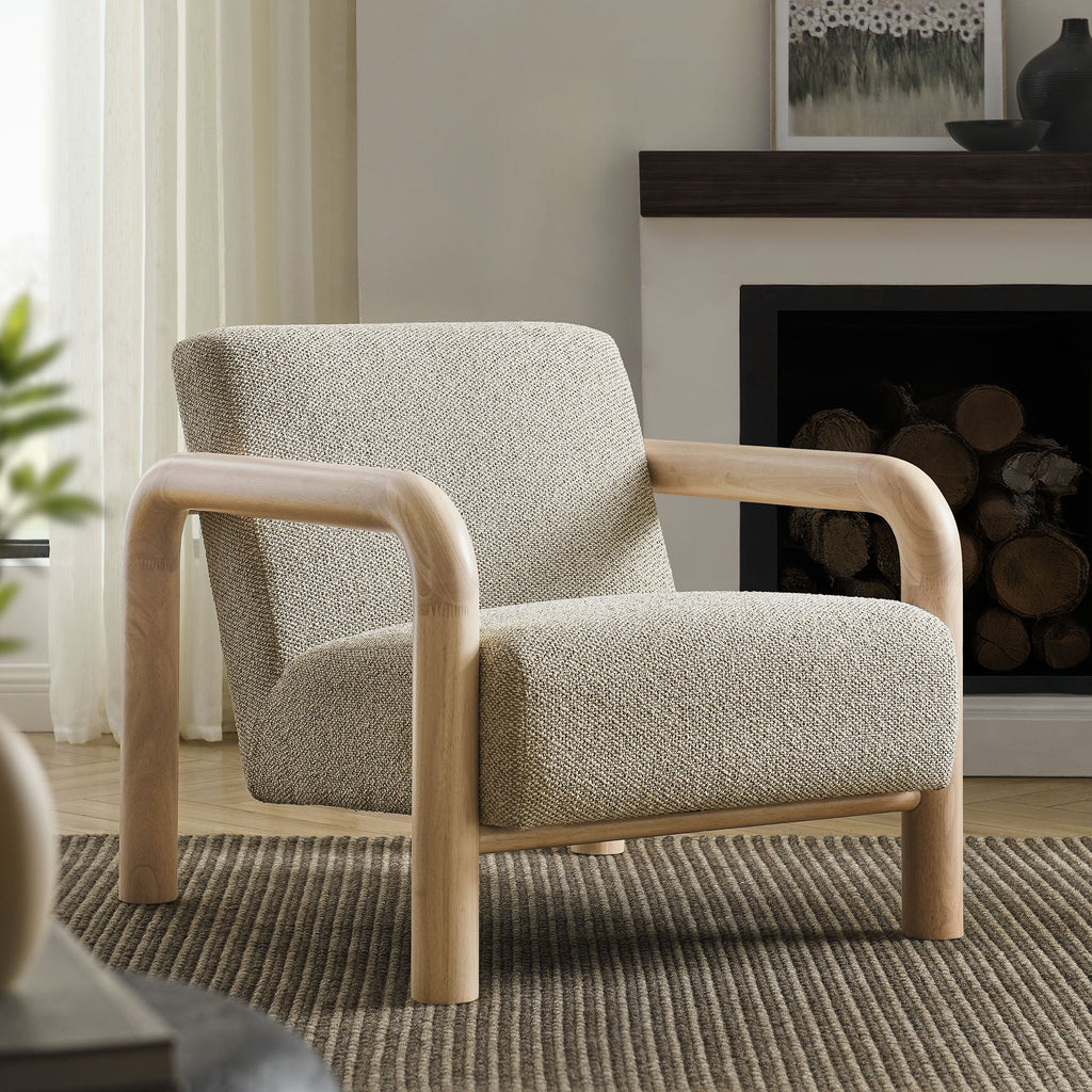 Sereno Boucle Accent Chair - Marble Oak