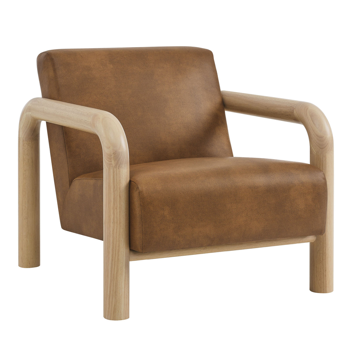 Sereno Vegan Leather Accent Chair - Canyon Oak