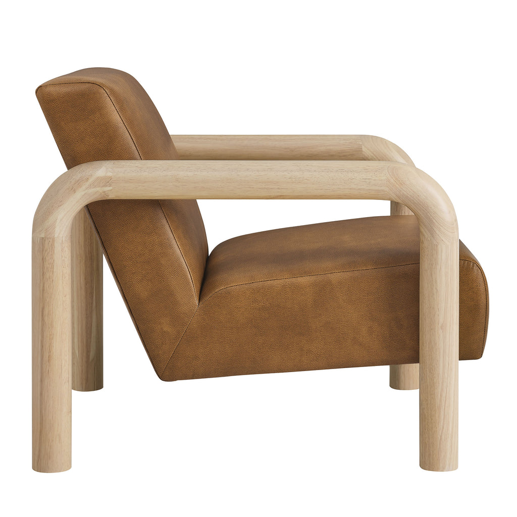 Sereno Vegan Leather Accent Chair - Canyon Oak