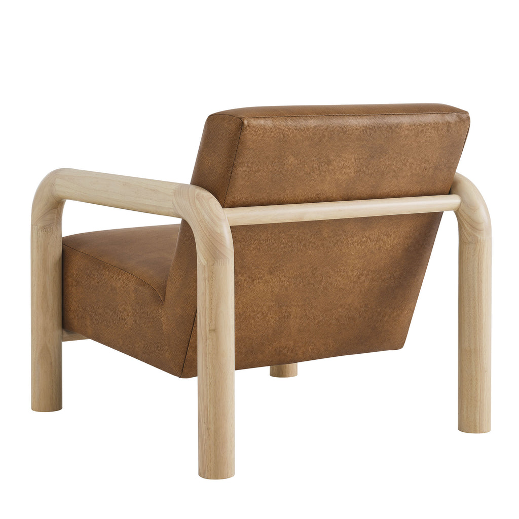 Sereno Vegan Leather Accent Chair - Canyon Oak