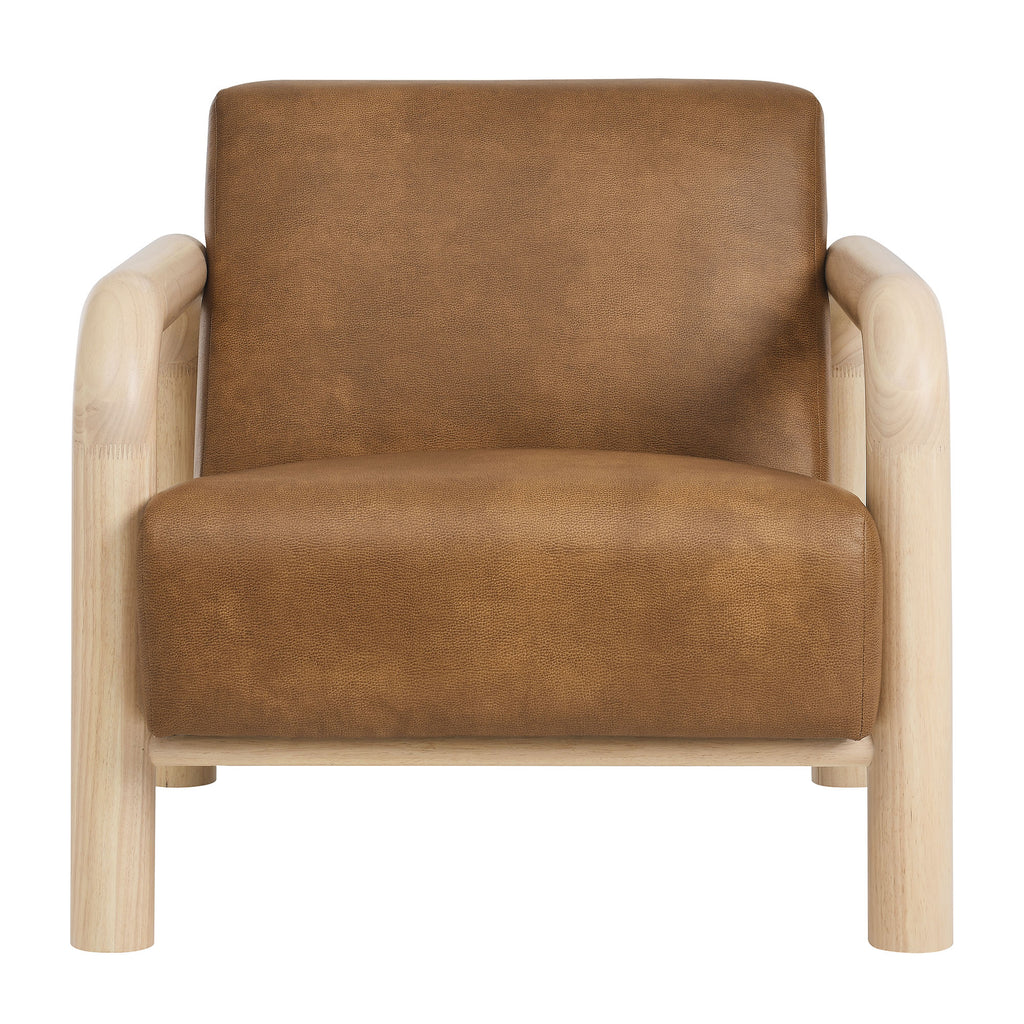 Sereno Vegan Leather Accent Chair - Canyon Oak