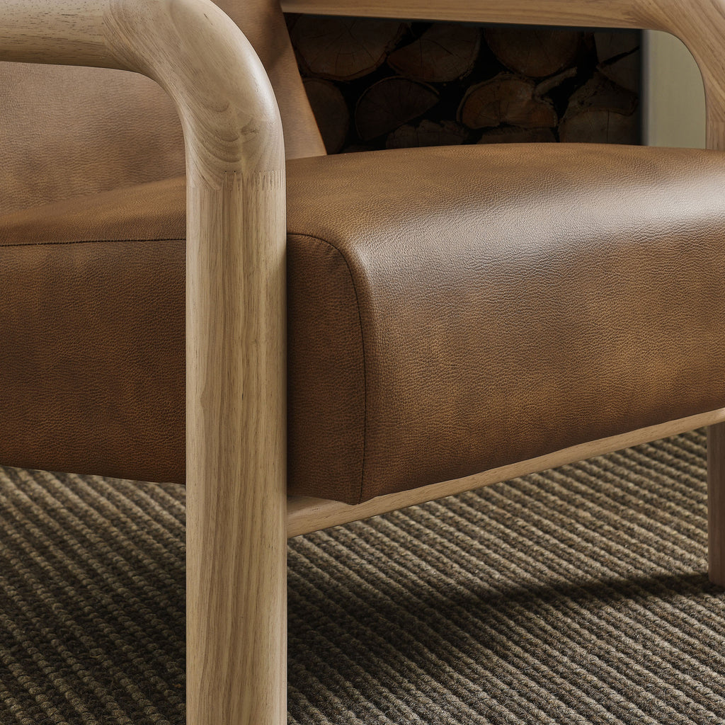 Sereno Vegan Leather Accent Chair - Canyon Oak