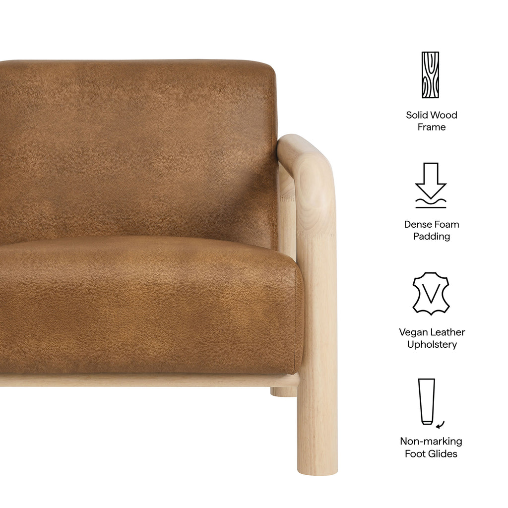 Sereno Vegan Leather Accent Chair - Canyon Oak