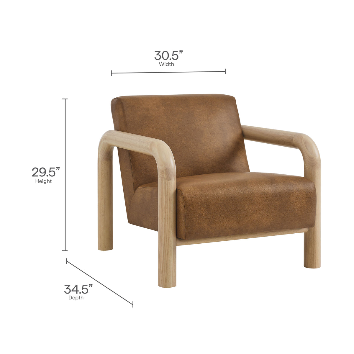 Sereno Vegan Leather Accent Chair - Canyon Oak