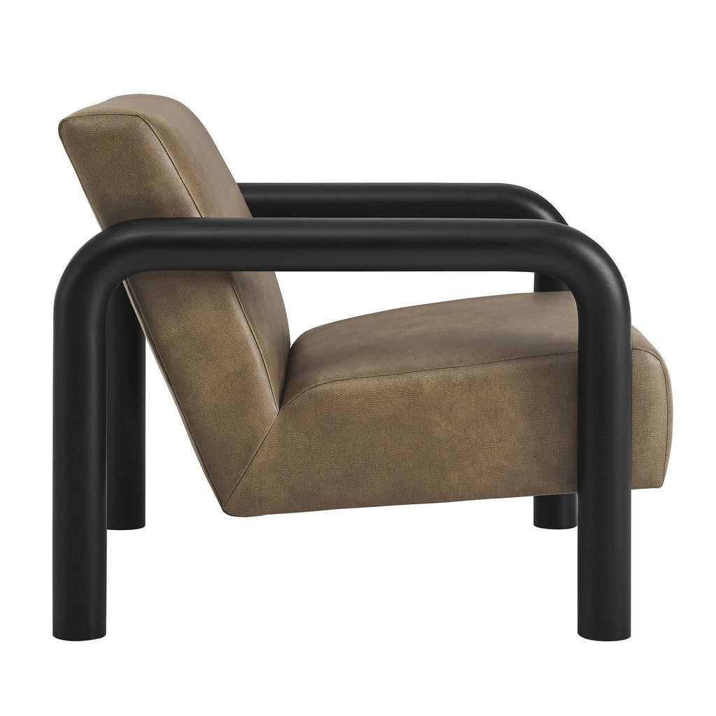 Sereno Vegan Leather Accent Chair - Mushroom Black