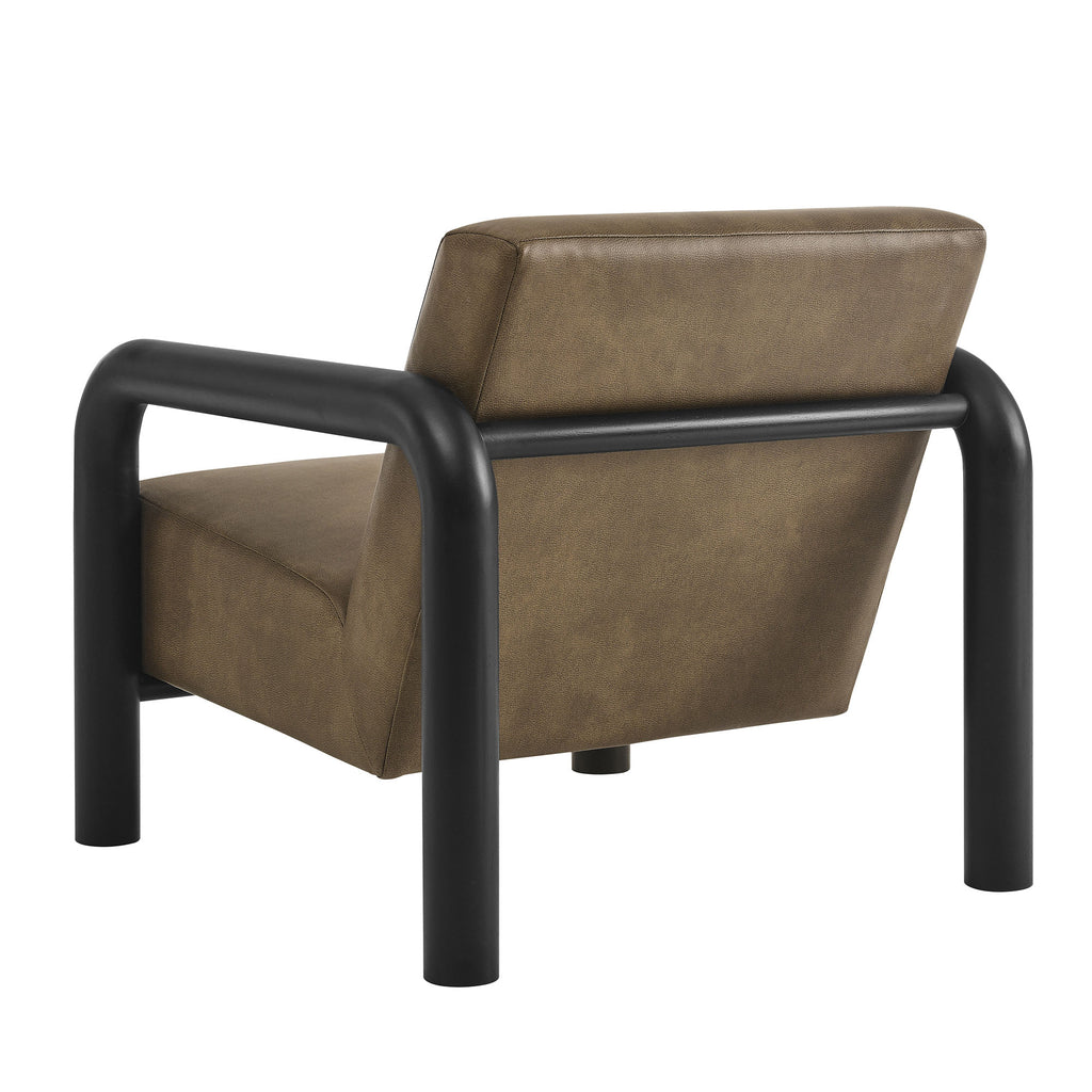 Sereno Vegan Leather Accent Chair - Mushroom Black