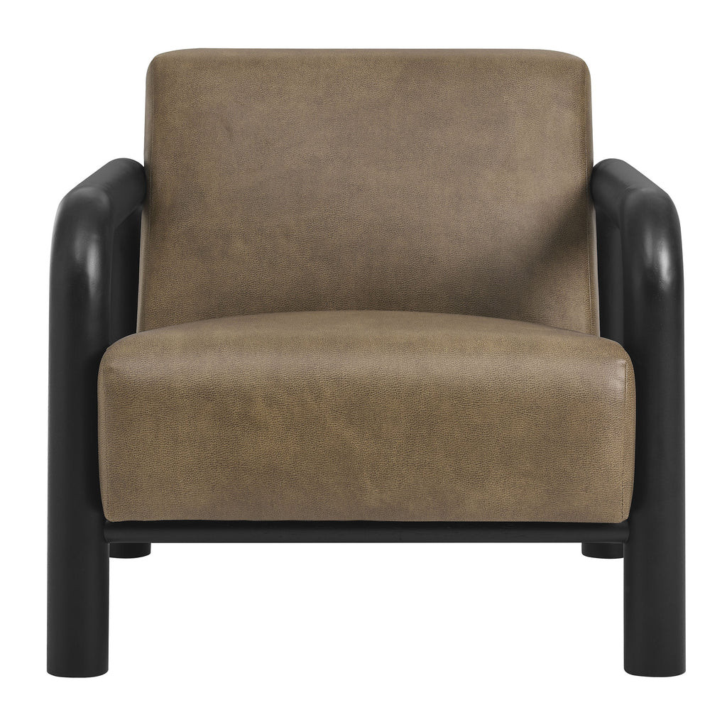 Sereno Vegan Leather Accent Chair - Mushroom Black