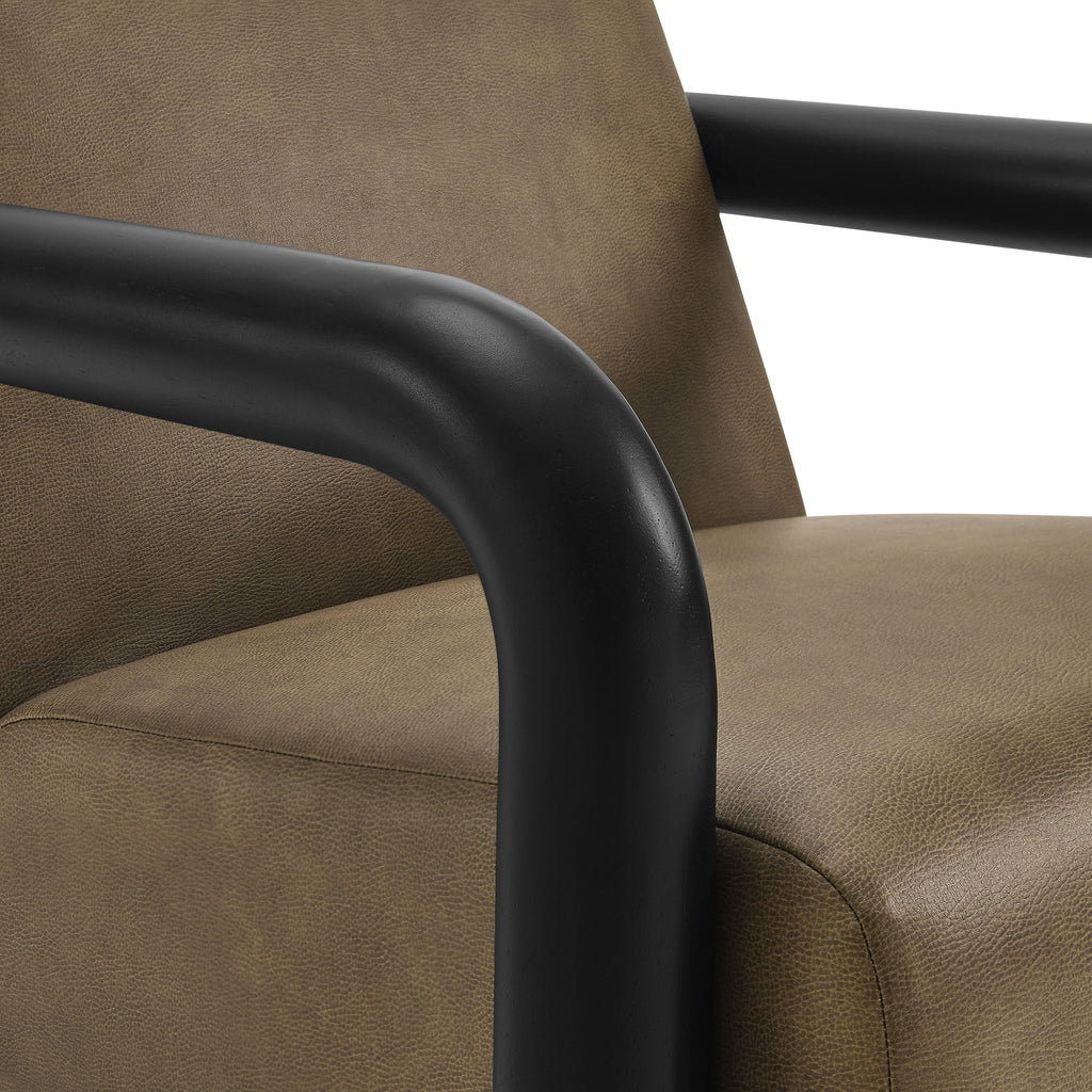 Sereno Vegan Leather Accent Chair - Mushroom Black