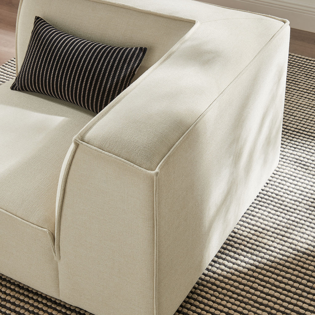 Restore Performance Fabric Upholstered Modular Corner Chair - Ecru