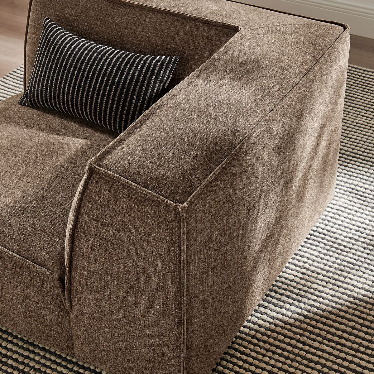 Restore Performance Fabric Upholstered Modular Corner Chair - Mocha