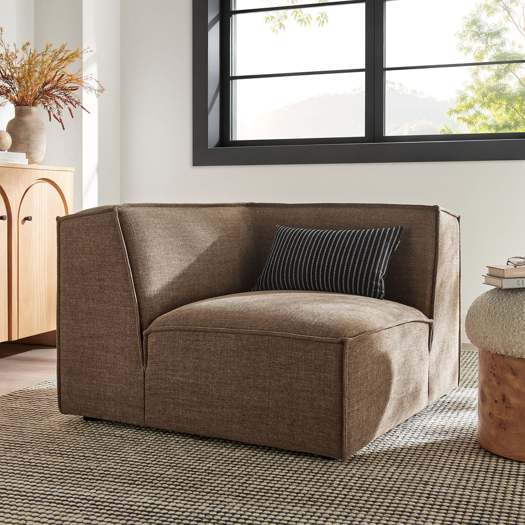 Restore Performance Fabric Upholstered Modular Corner Chair - Mocha