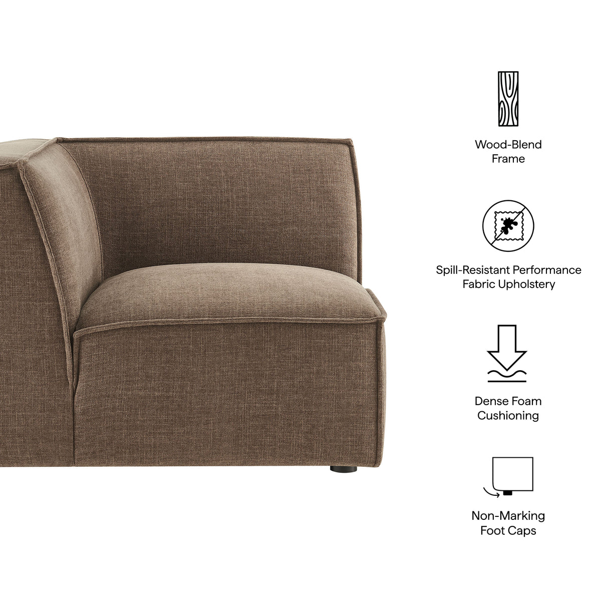 Restore Performance Fabric Upholstered Modular Corner Chair - Mocha