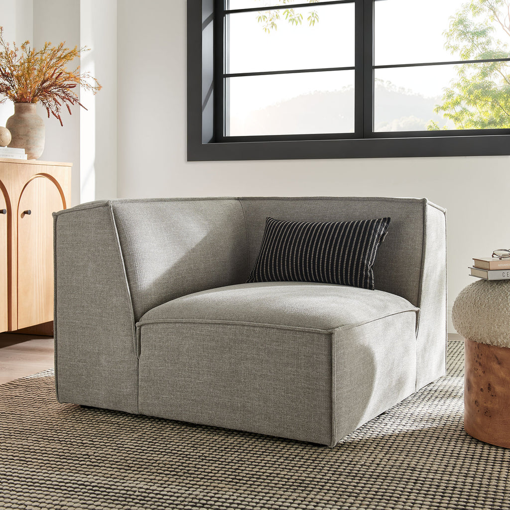 Restore Performance Fabric Upholstered Modular Corner Chair - Pewter