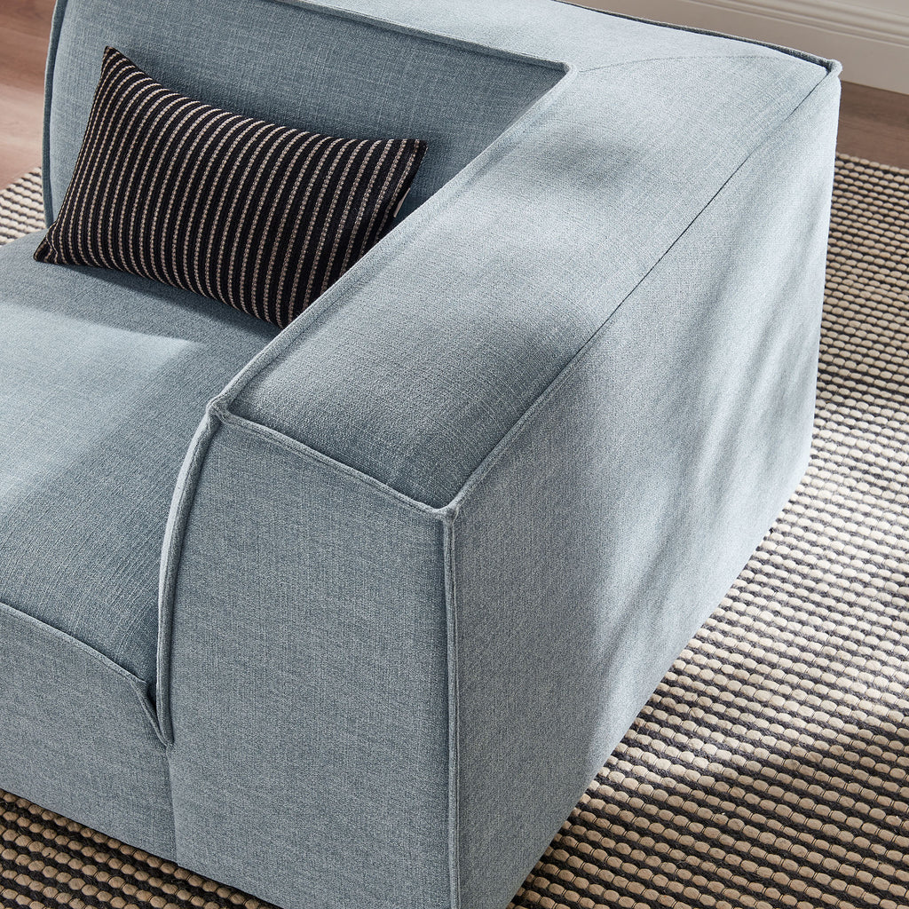 Restore Performance Fabric Upholstered Modular Corner Chair - Sky