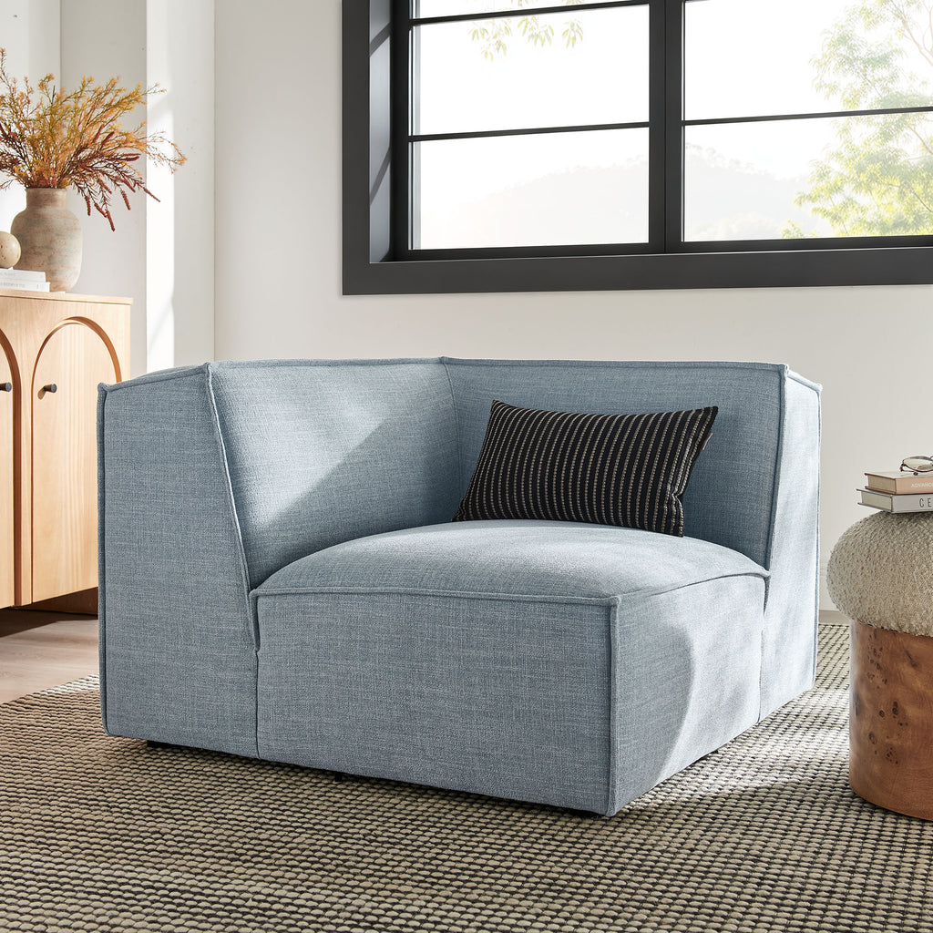 Restore Performance Fabric Upholstered Modular Corner Chair - Sky