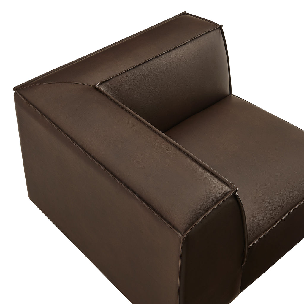 Restore Vegan Leather Modular Corner Chair - Espresso