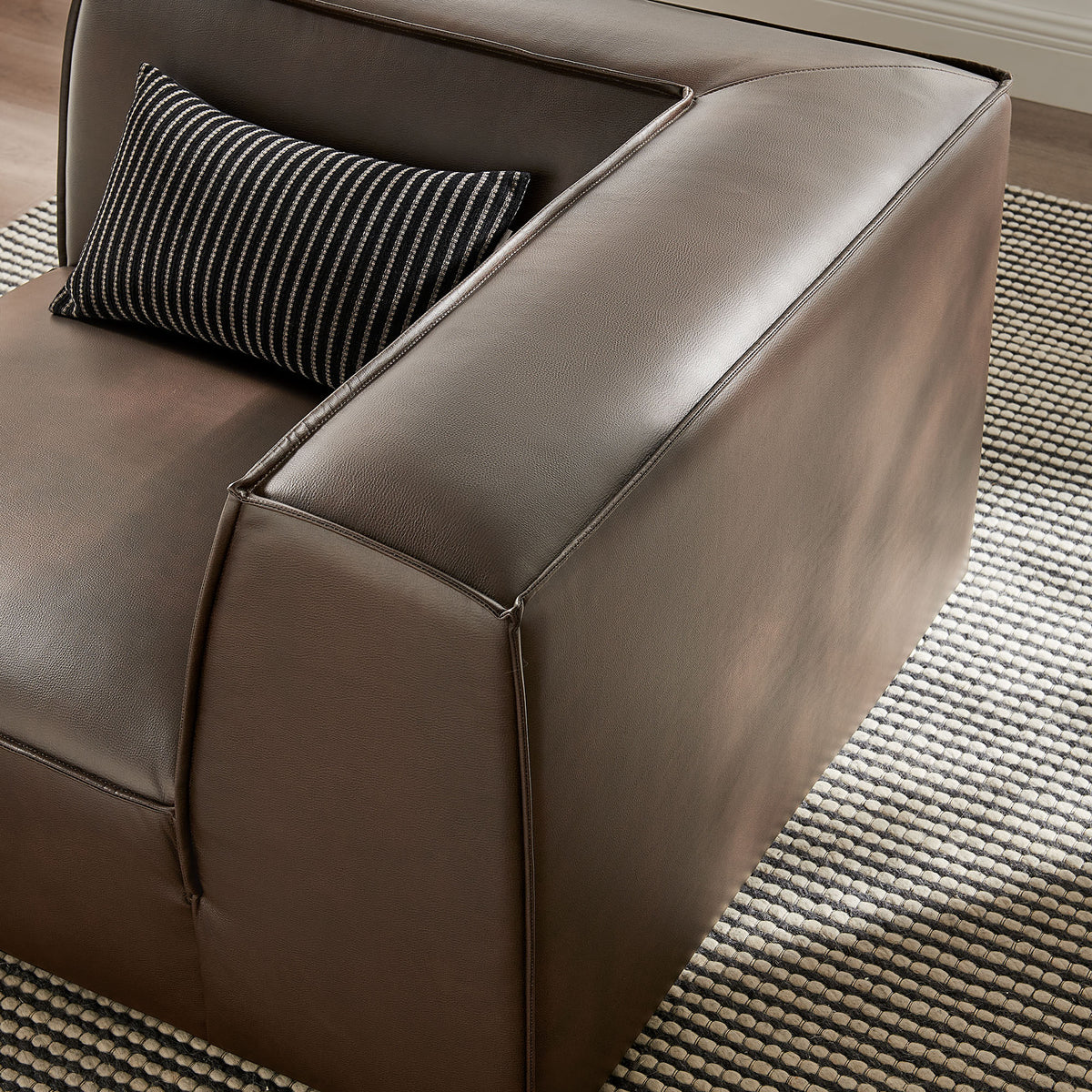 Restore Vegan Leather Modular Corner Chair - Espresso