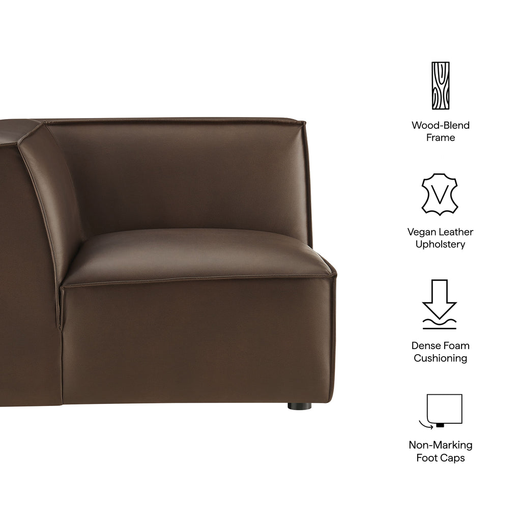 Restore Vegan Leather Modular Corner Chair - Espresso