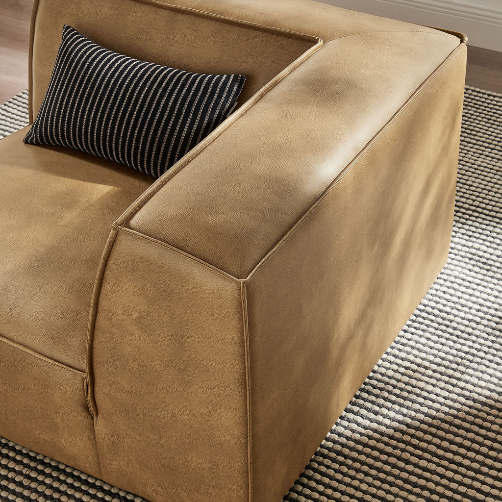 Restore Vegan Leather Modular Corner Chair - Toast