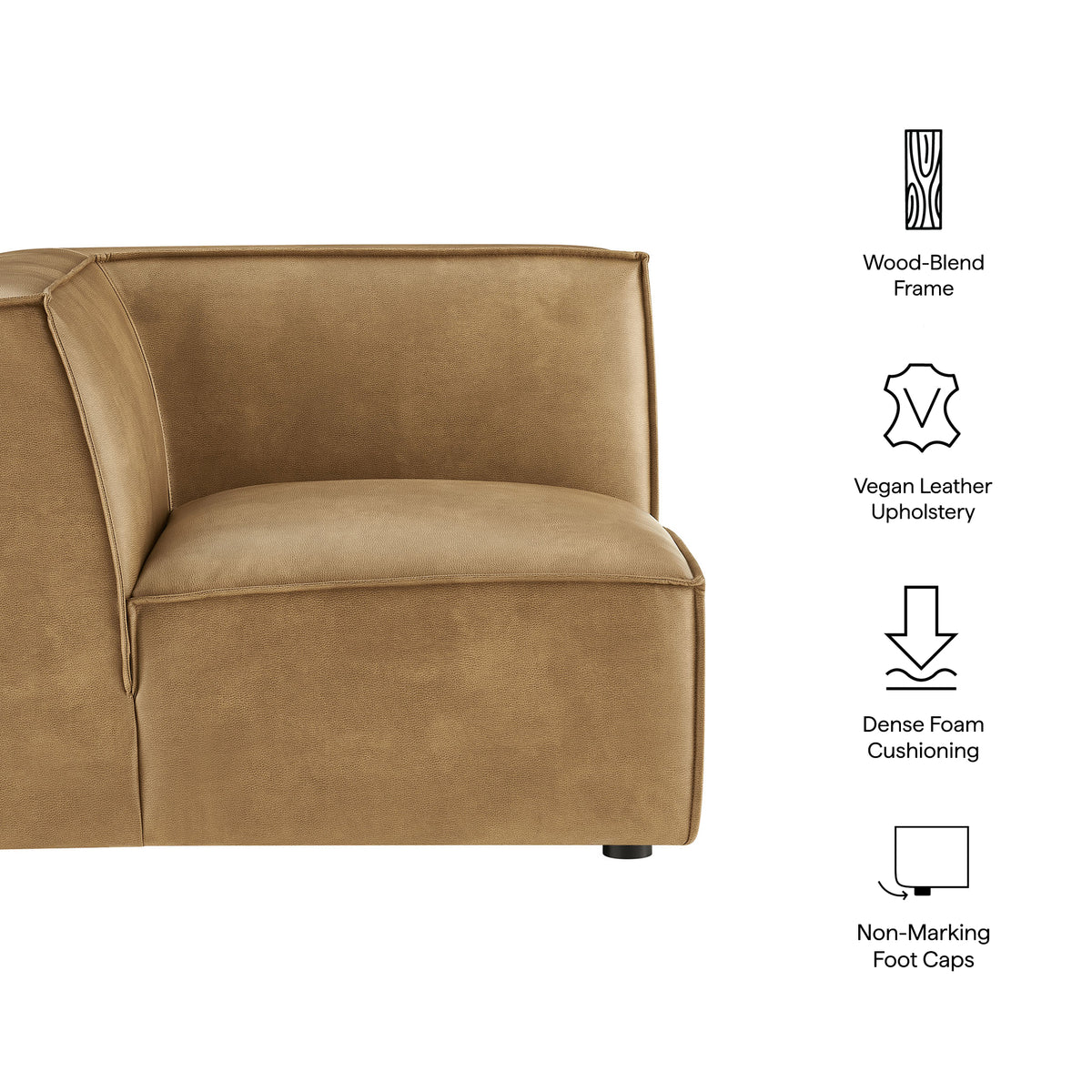 Restore Vegan Leather Modular Corner Chair - Toast