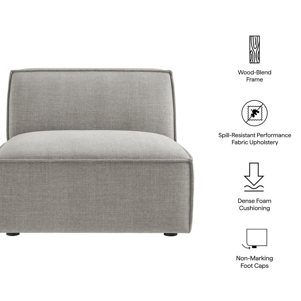 Restore Performance Fabric Upholstered Armless Modular Chair - Pewter