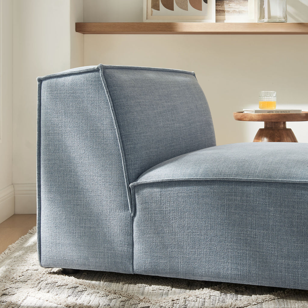 Restore Performance Fabric Upholstered Armless Modular Chair - Sky