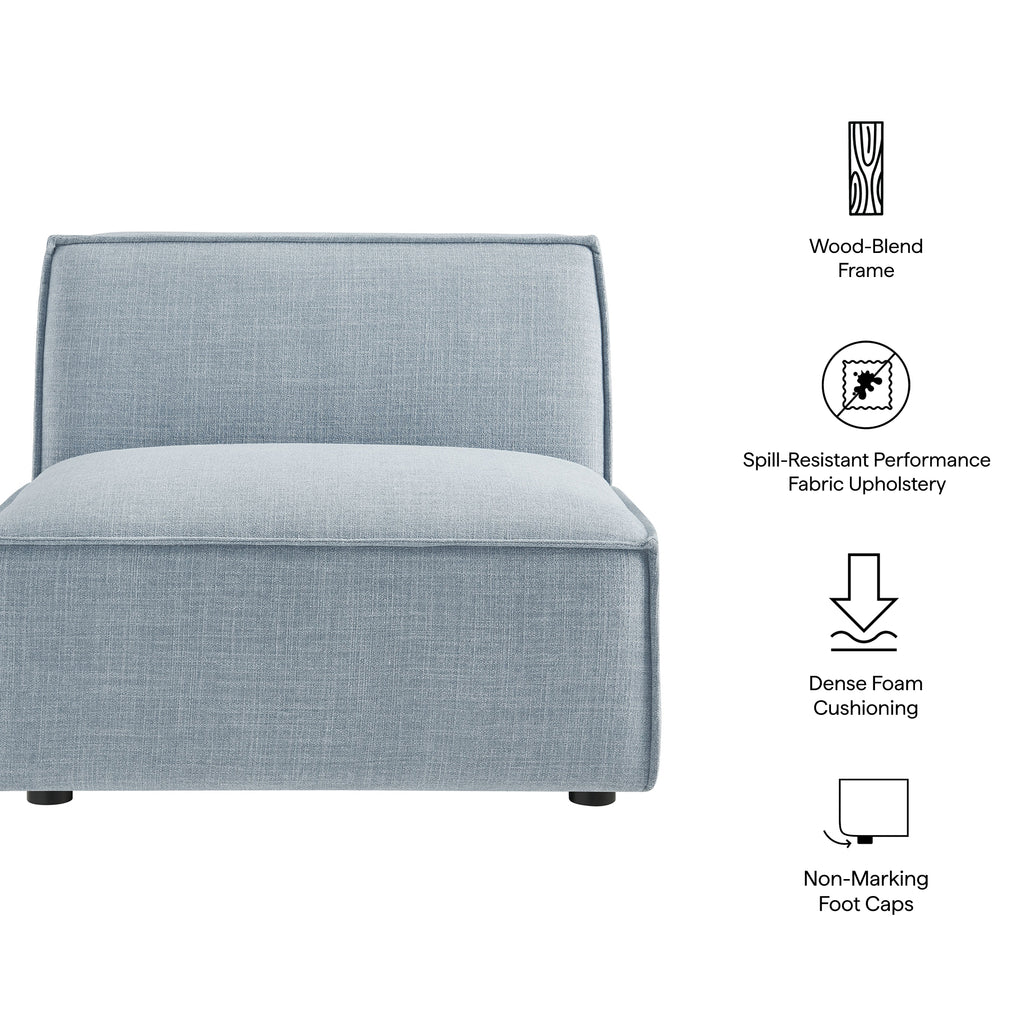 Restore Performance Fabric Upholstered Armless Modular Chair - Sky