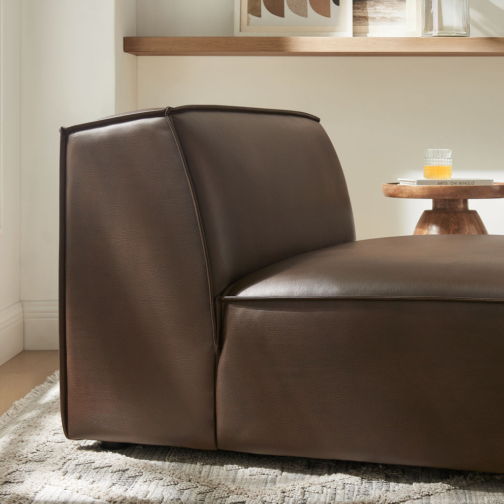 Restore Vegan Leather Armless Modular Chair - Espresso