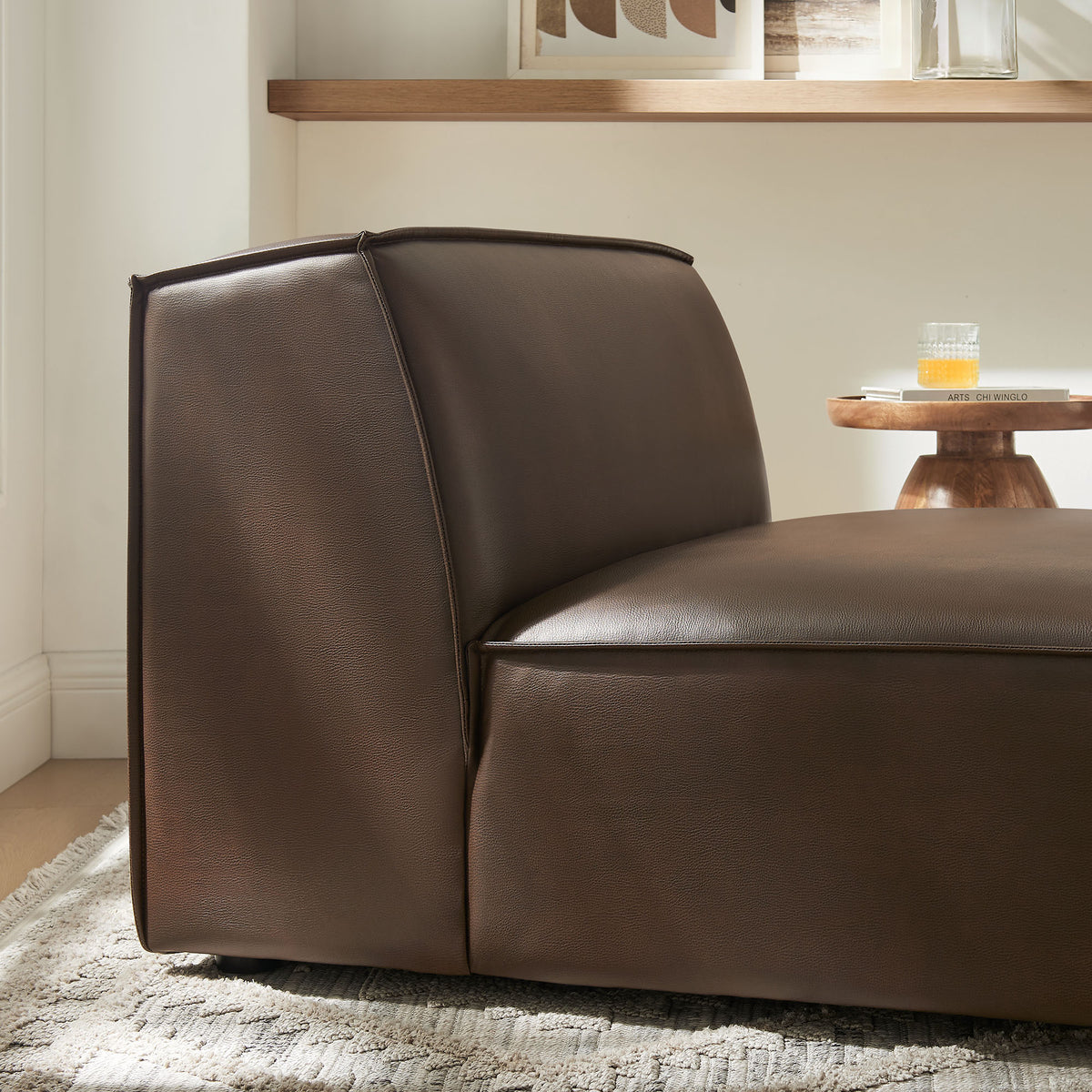 Restore Vegan Leather Armless Modular Chair - Espresso