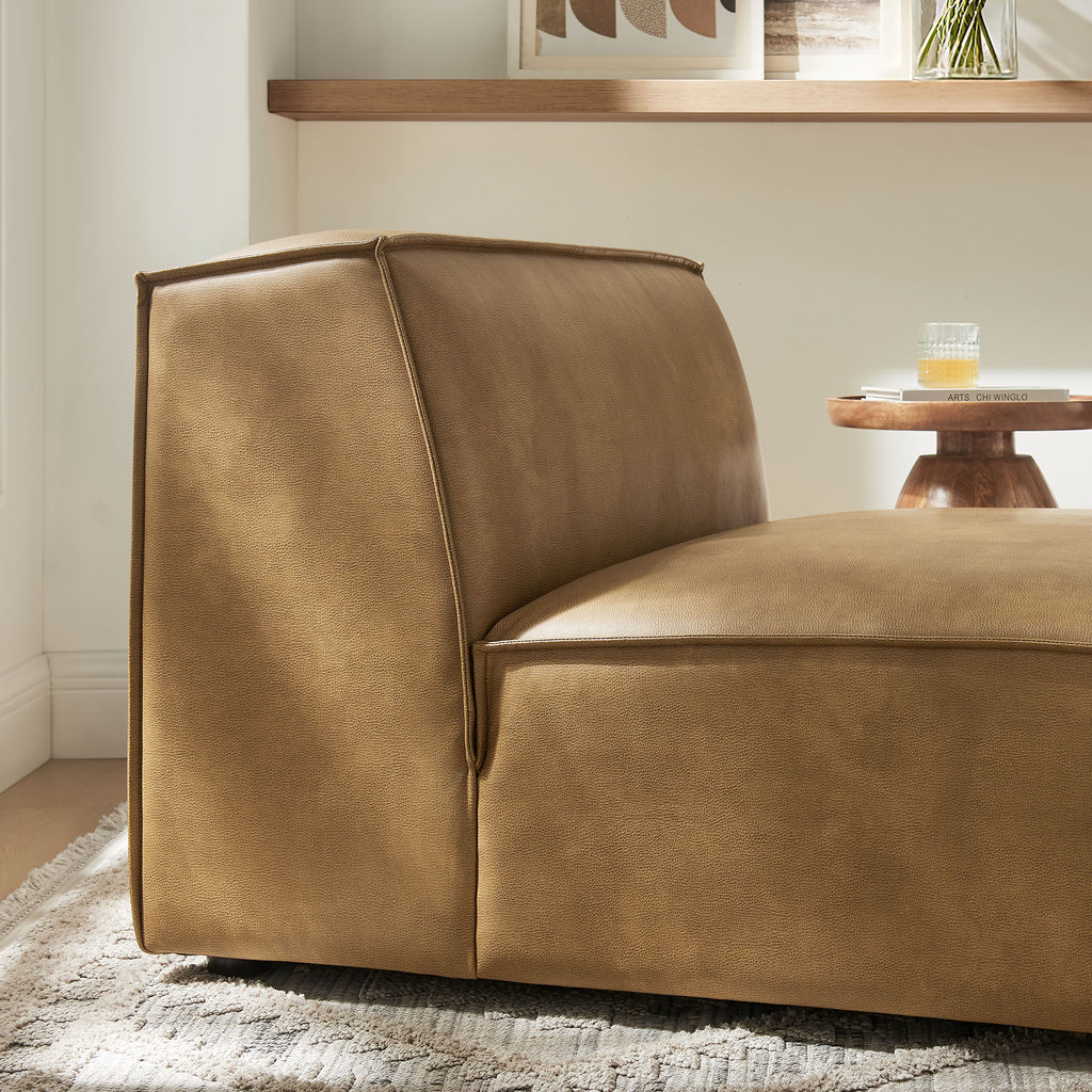 Restore Vegan Leather Armless Modular Chair - Toast
