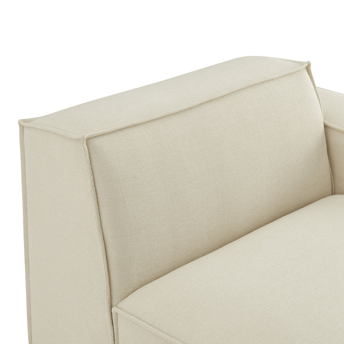 Restore Performance Fabric Upholstered Right-Facing Modular Lounge Chair - Ecru