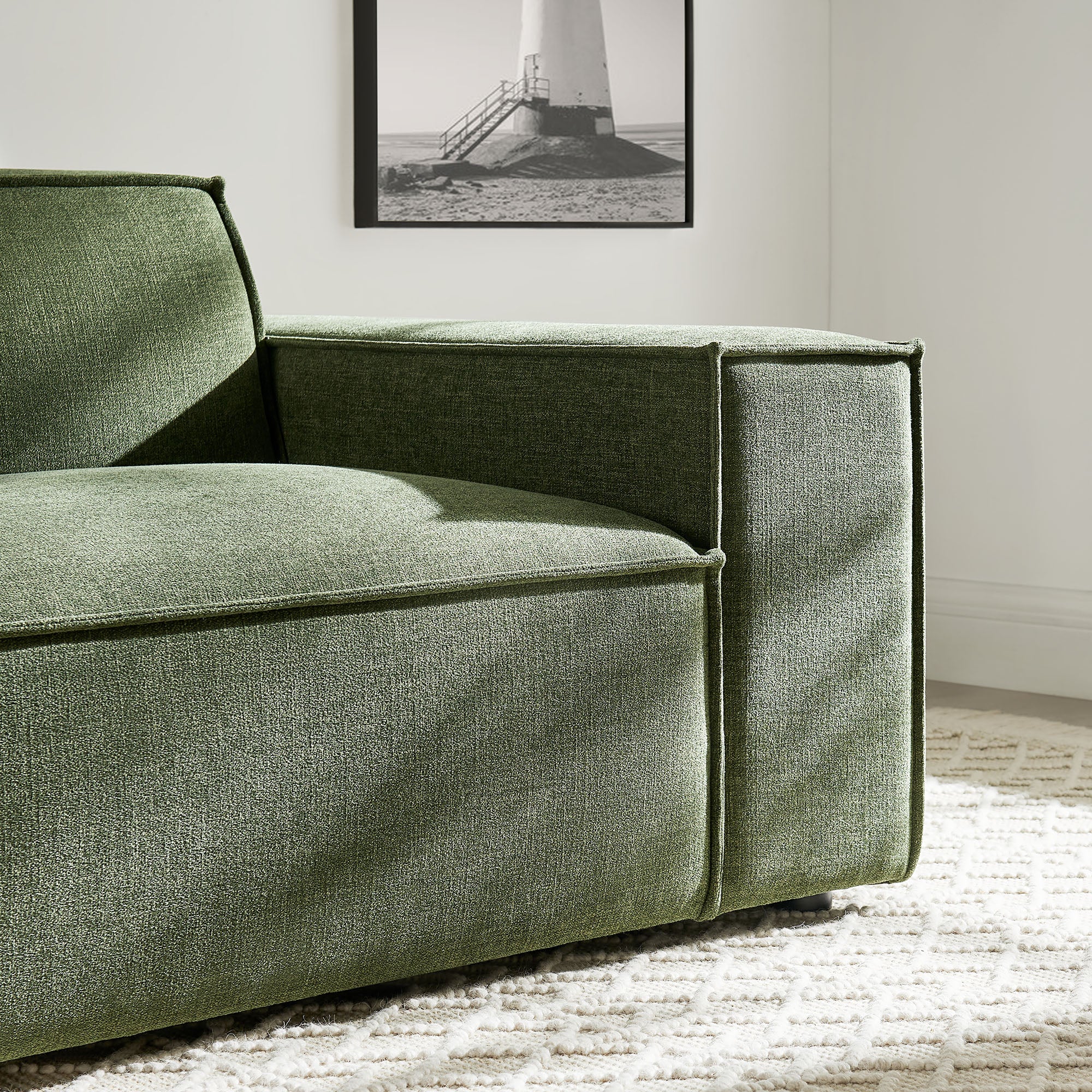 Restore Performance Fabric Upholstered Right-Facing Modular Lounge Chair - Foliage