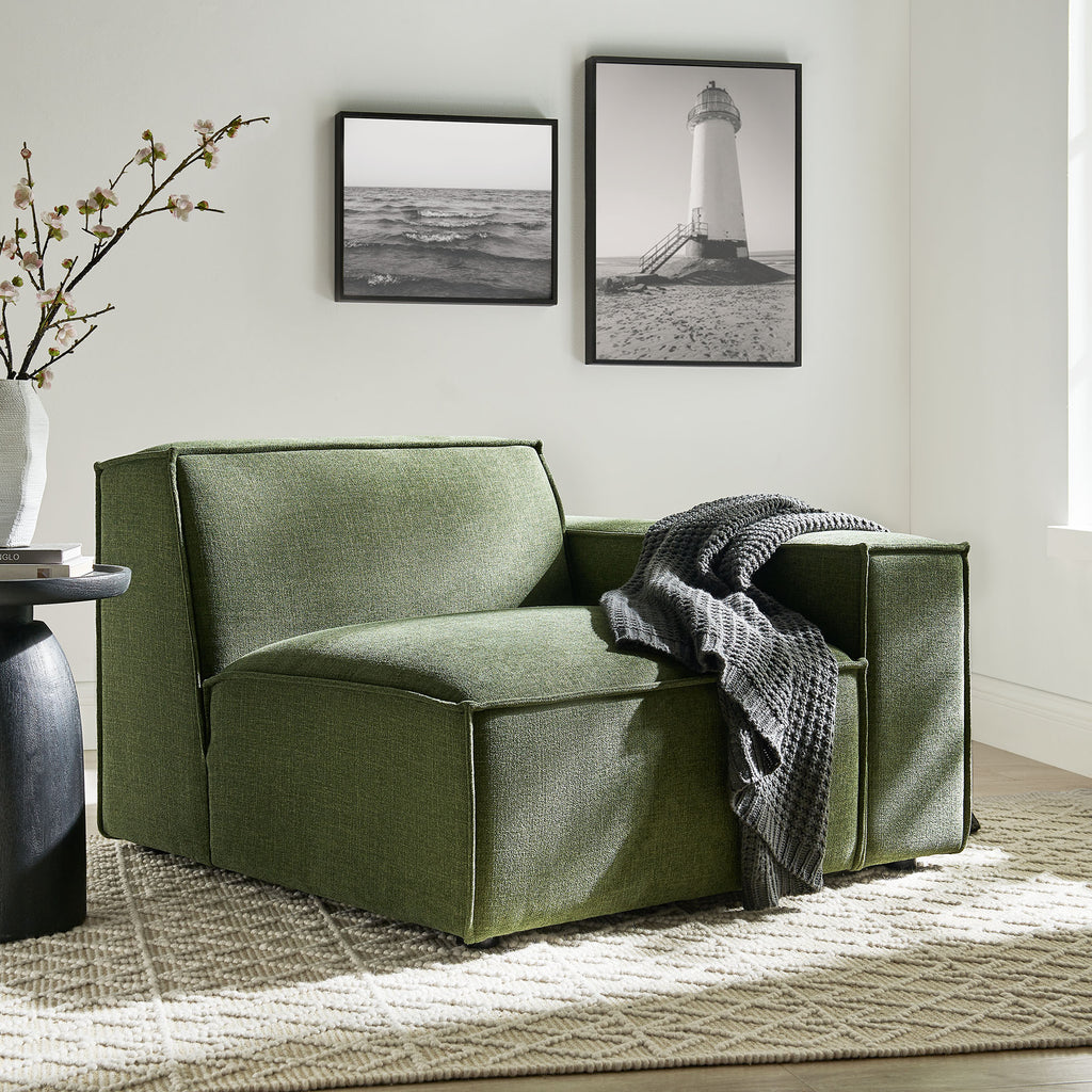 Restore Performance Fabric Upholstered Right-Facing Modular Lounge Chair - Foliage