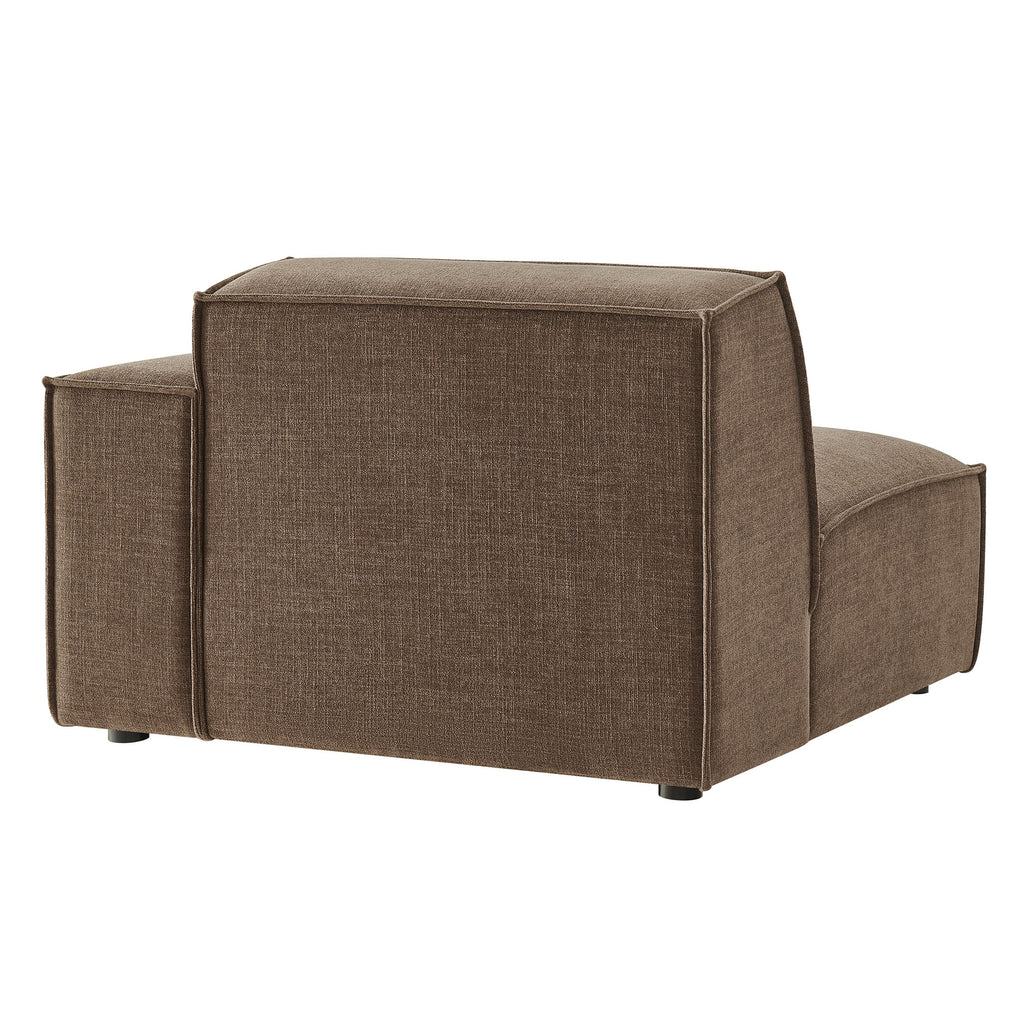 Restore Performance Fabric Upholstered Right-Facing Modular Lounge Chair - Mocha