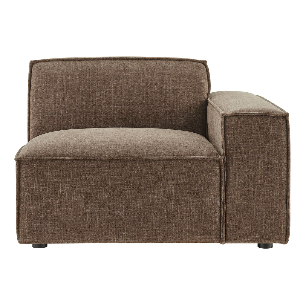 Restore Performance Fabric Upholstered Right-Facing Modular Lounge Chair - Mocha
