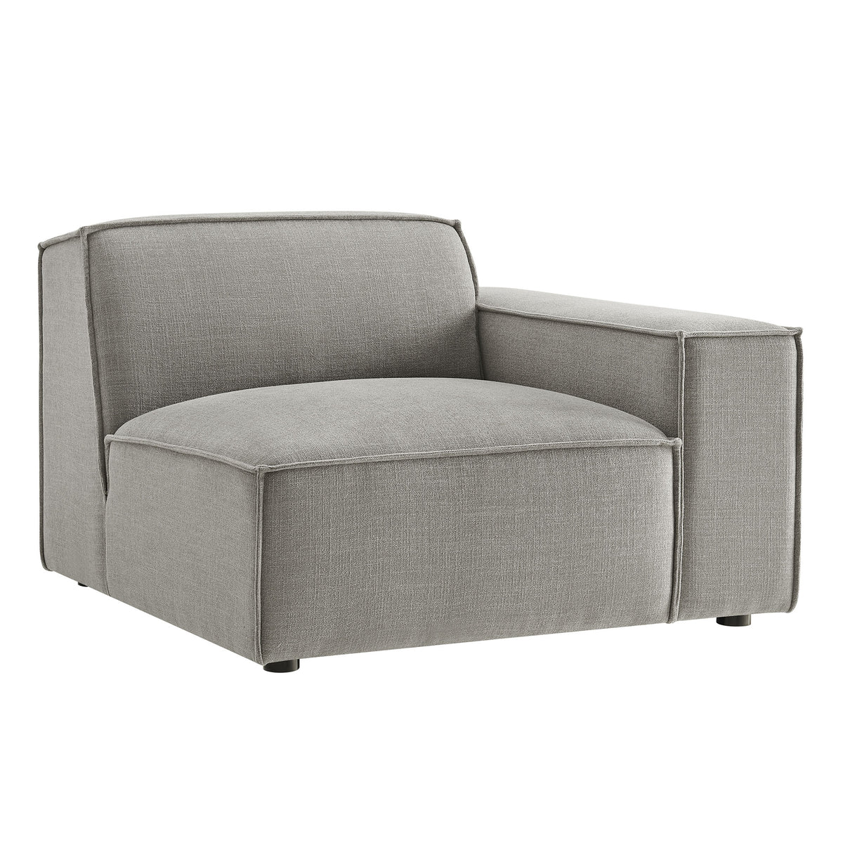 Restore Performance Fabric Upholstered Right-Facing Modular Lounge Chair - Pewter