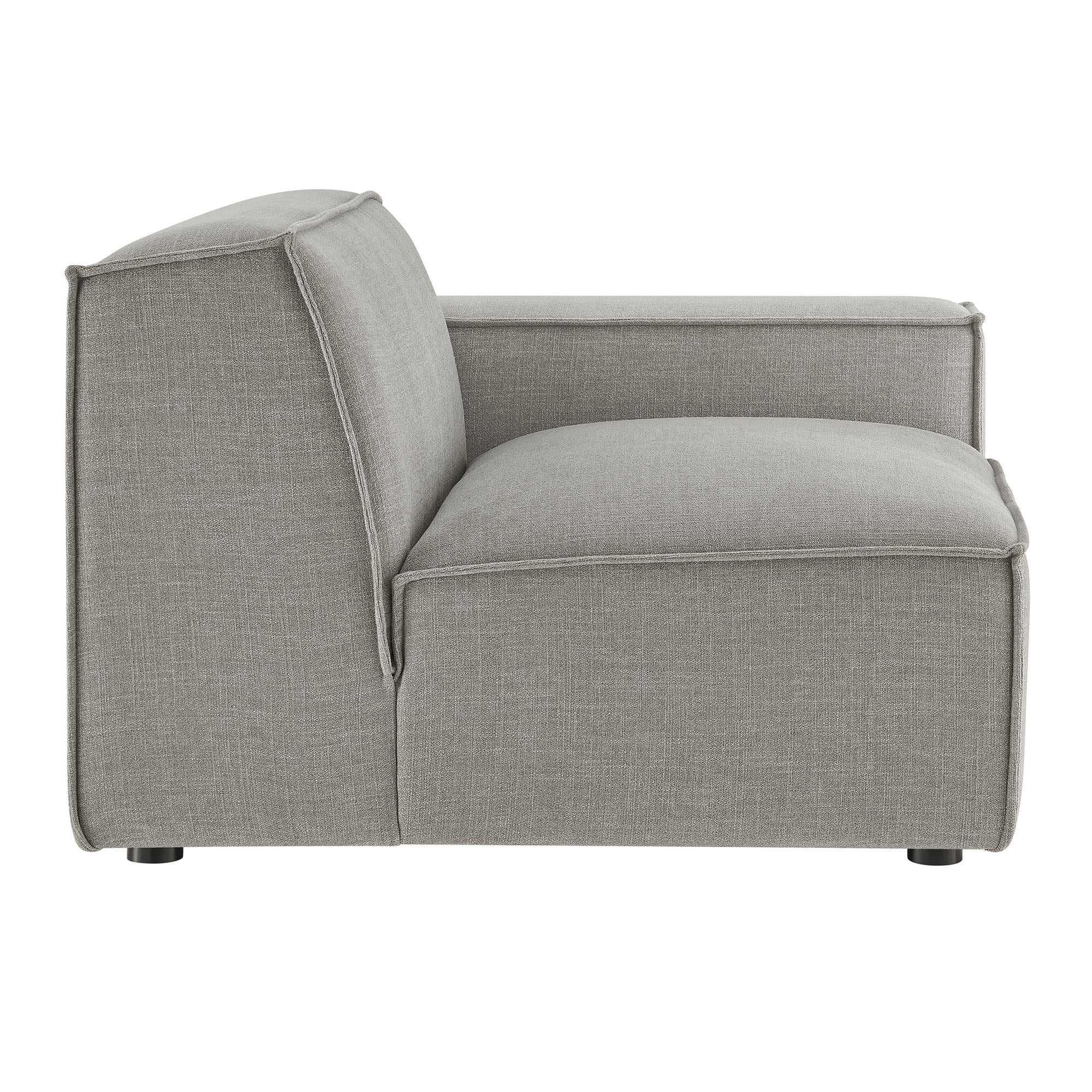 Restore Performance Fabric Upholstered Right-Facing Modular Lounge Chair - Pewter