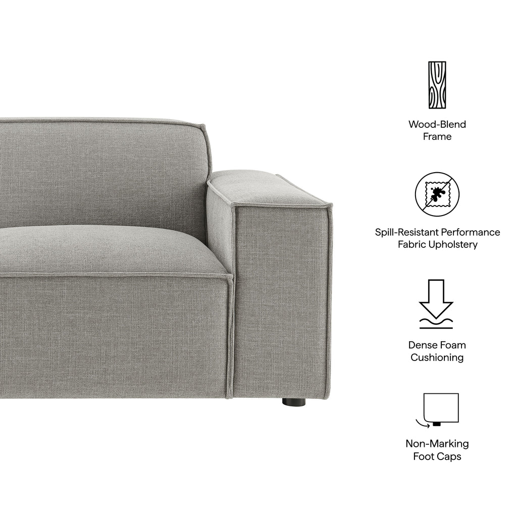 Restore Performance Fabric Upholstered Right-Facing Modular Lounge Chair - Pewter