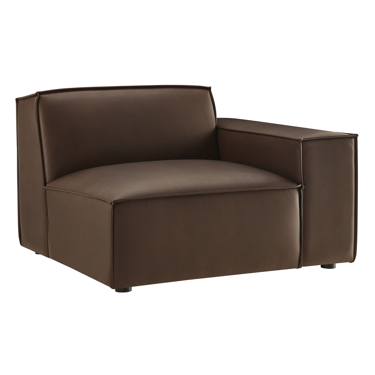 Restore Vegan Leather Right-Facing Modular Lounge Chair - Espresso