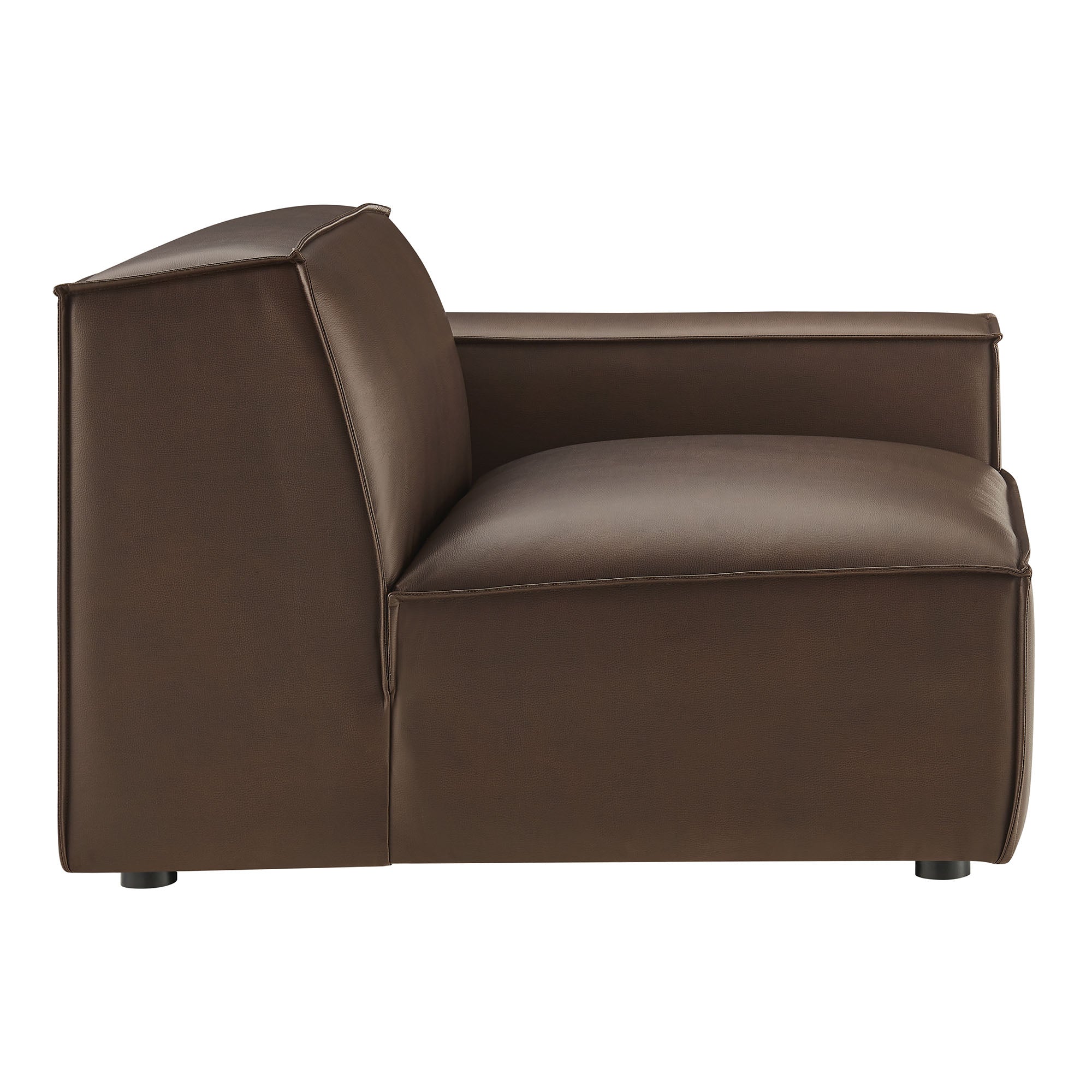 Restore Vegan Leather Right-Facing Modular Lounge Chair - Espresso