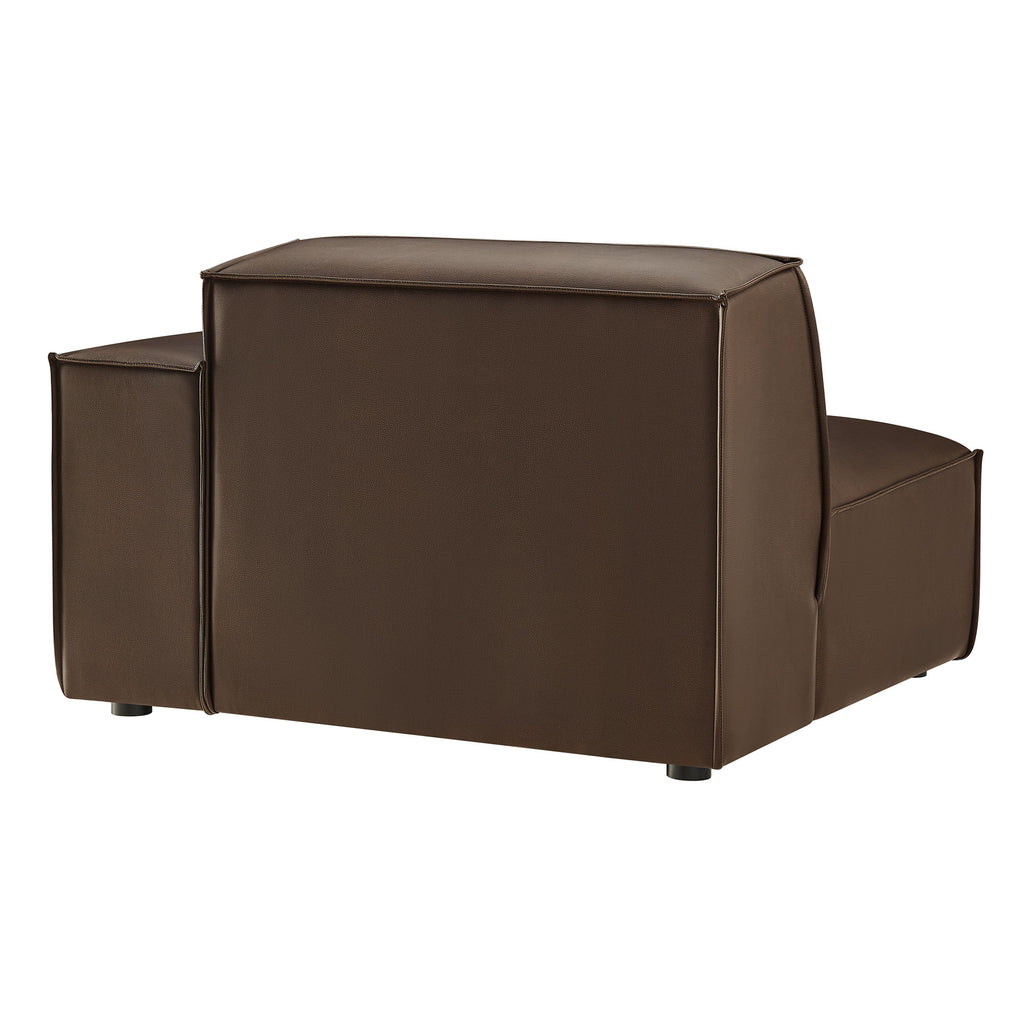 Restore Vegan Leather Right-Facing Modular Lounge Chair - Espresso