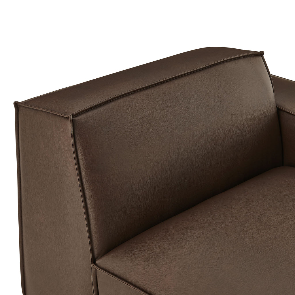Restore Vegan Leather Right-Facing Modular Lounge Chair - Espresso