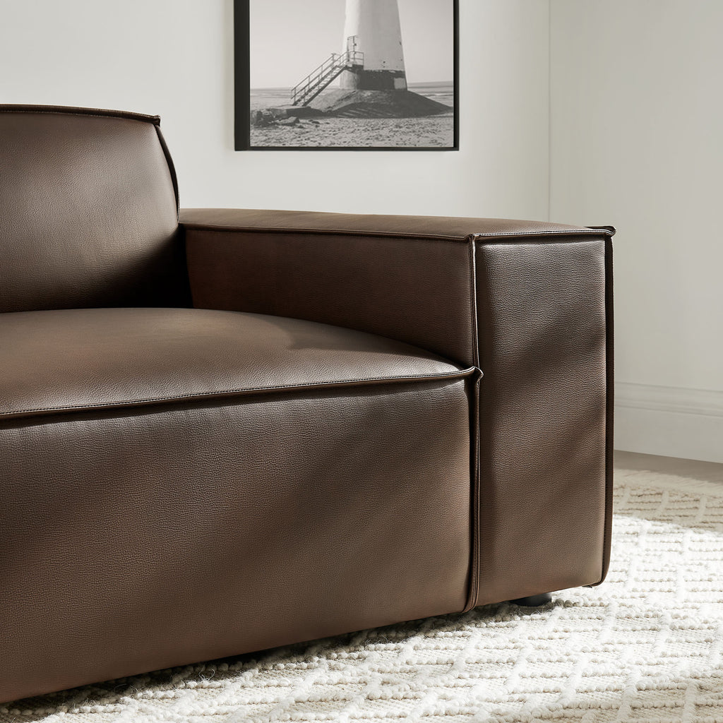Restore Vegan Leather Right-Facing Modular Lounge Chair - Espresso
