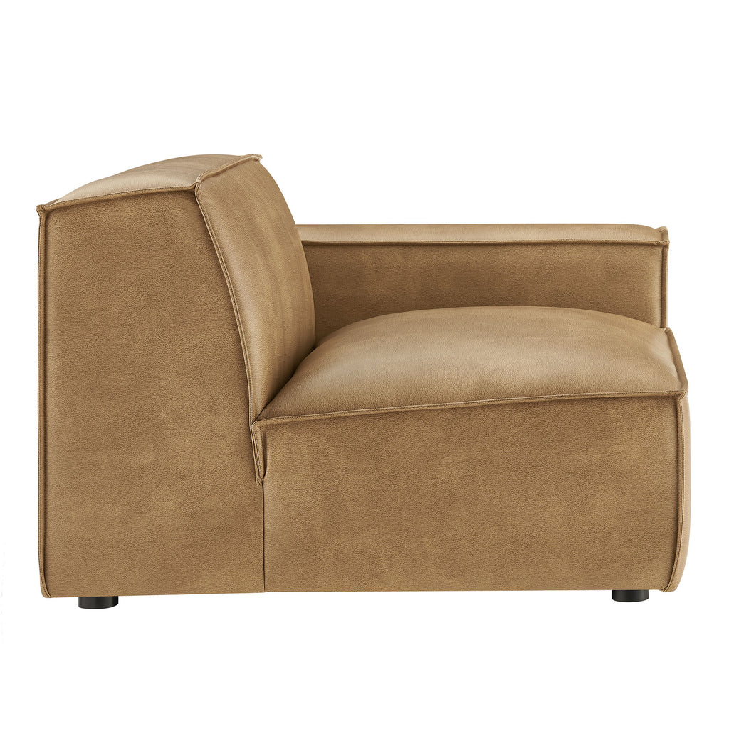 Restore Vegan Leather Right-Facing Modular Lounge Chair - Toast