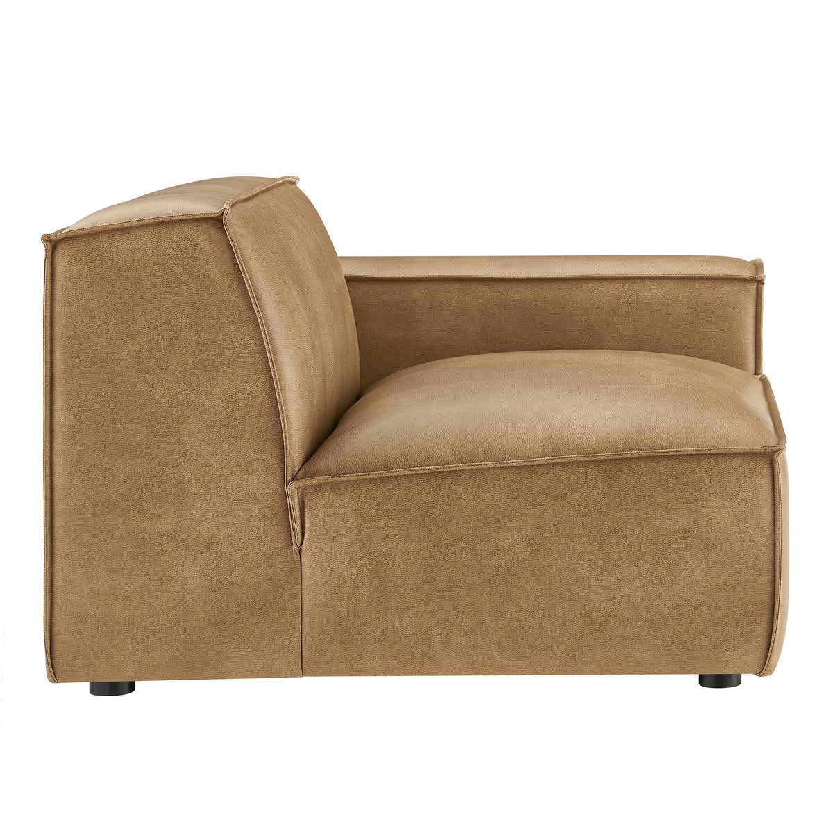 Restore Vegan Leather Right-Facing Modular Lounge Chair - Toast