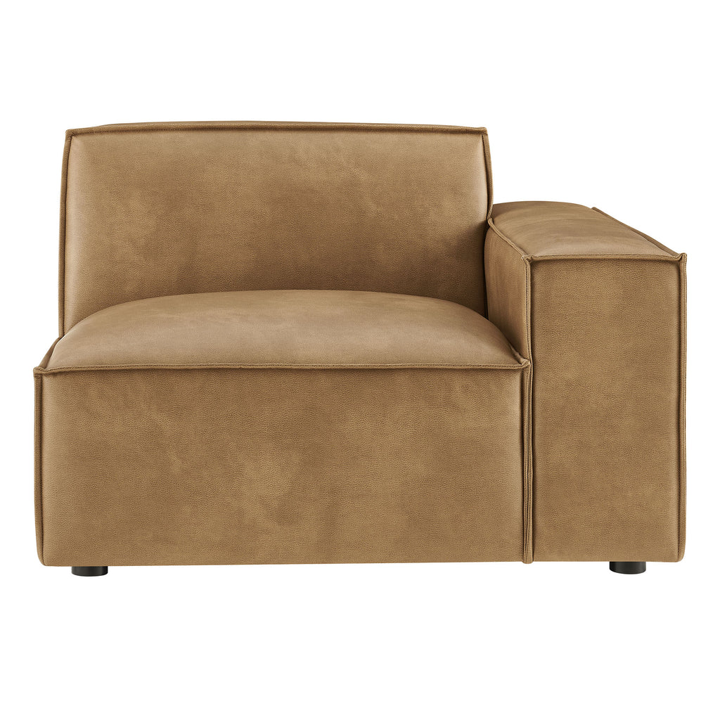 Restore Vegan Leather Right-Facing Modular Lounge Chair - Toast