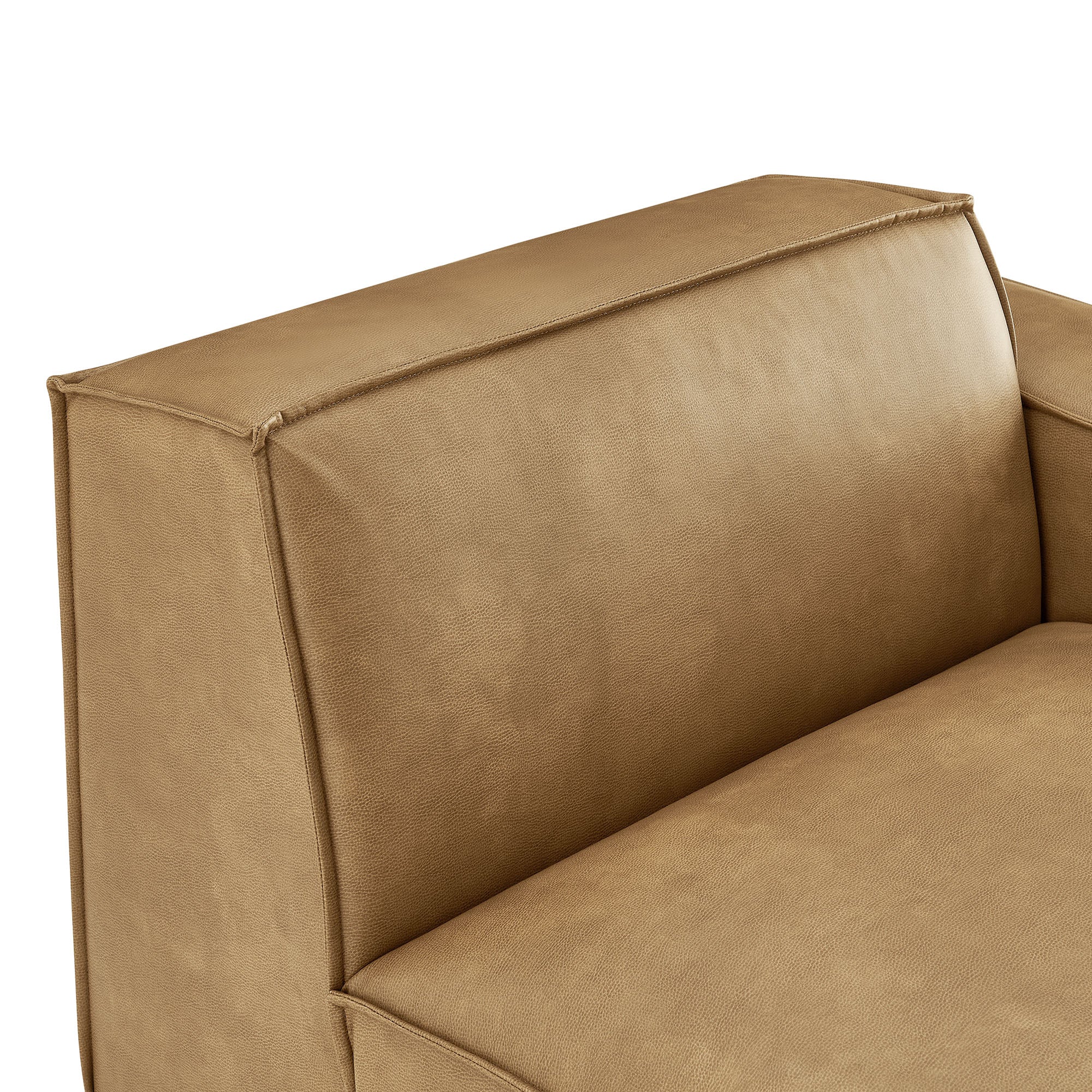 Restore Vegan Leather Right-Facing Modular Lounge Chair - Toast